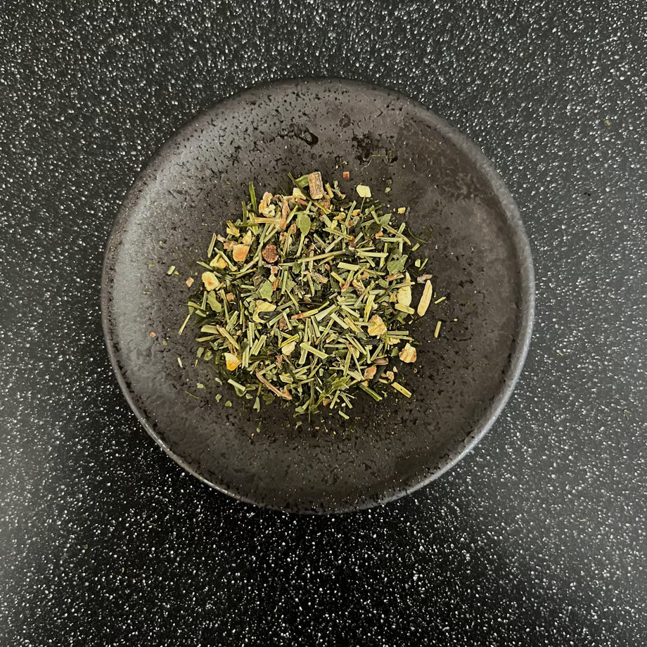 深蒸し煎茶と和漢とレモン